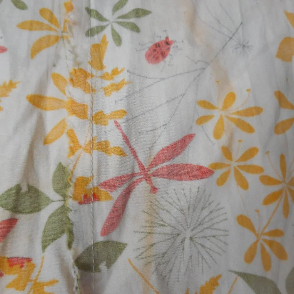 Vintage Circle Skirt Sz S Handmade Floral dragonflies Ants button front Estate - Picture 9 of 9